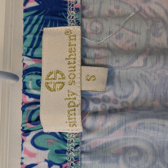 SIMPLY SOUTHERN Off The Shoulder Top Seashell Pattern Small - Picture 4 of 5